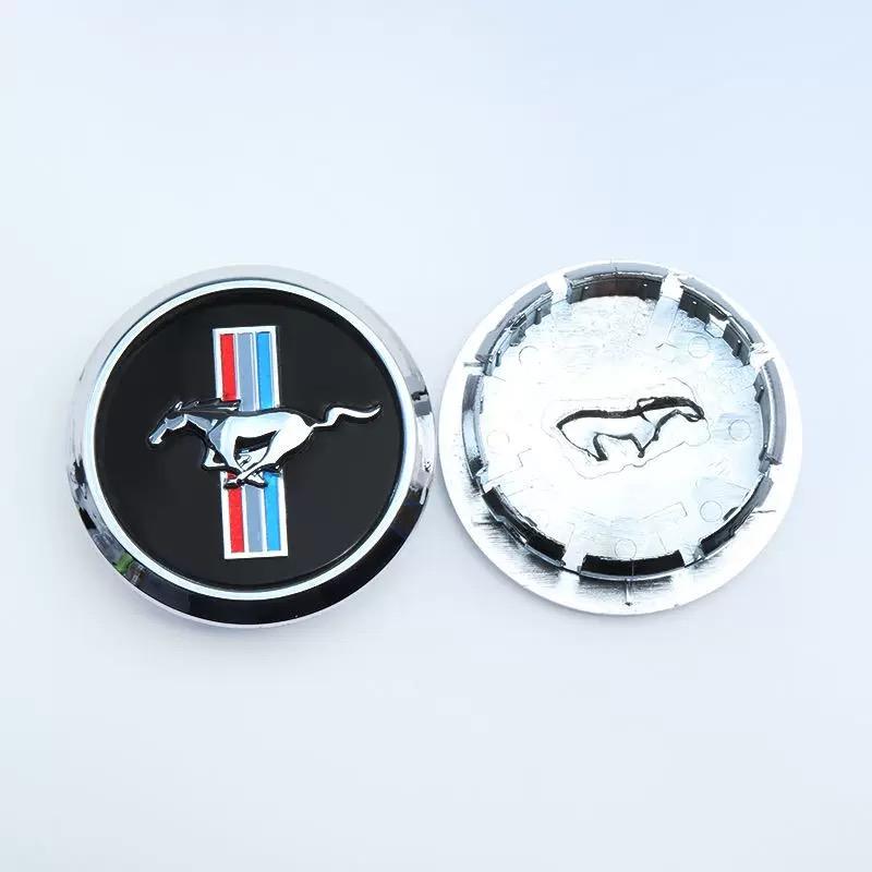 Autocollant de Voiture 4 pièces 55mm 68mm ABS adapté pour Ford Mustang cache-moyeu de roue badge logo centre de roue voiture cache badge en plastique