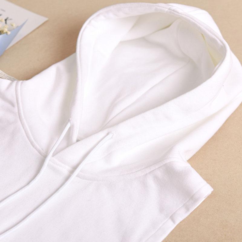 Perfect Match Unisex Fake Collar Hoodie For Mens Womens Adjustable Straps Shirt Detachable Collar For Sweater Autumn Drawstring False Collar