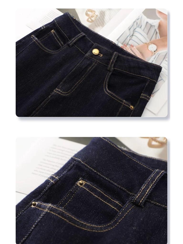 Women's Retro High-Waisted Wide-Leg Jeans - Slimming, Narrow-Leg, Ideal for Spring and Autumn 2025