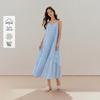 INMAN French Holiday V-neck Irregular Strap Dress