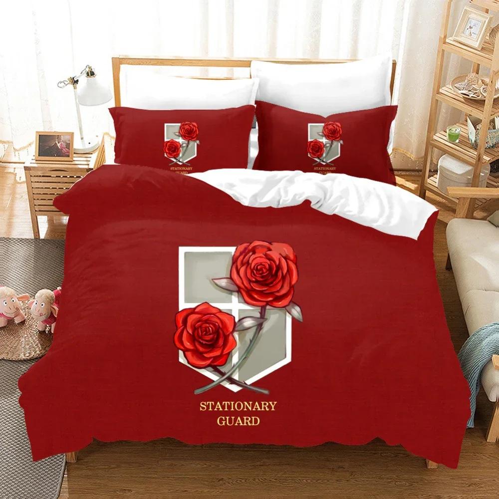 3D Printed Attack On Titan AOT Bedding Set Anime Levi Duvet Cover Double Twin Full Queen King Adult Kids Bedclothes Quilt Cover
