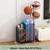Estante de Chão para Armazenamento de Basquete e Prateleira de Brinquedos para Equipamentos Esportivos e Tapetes de Yoga
