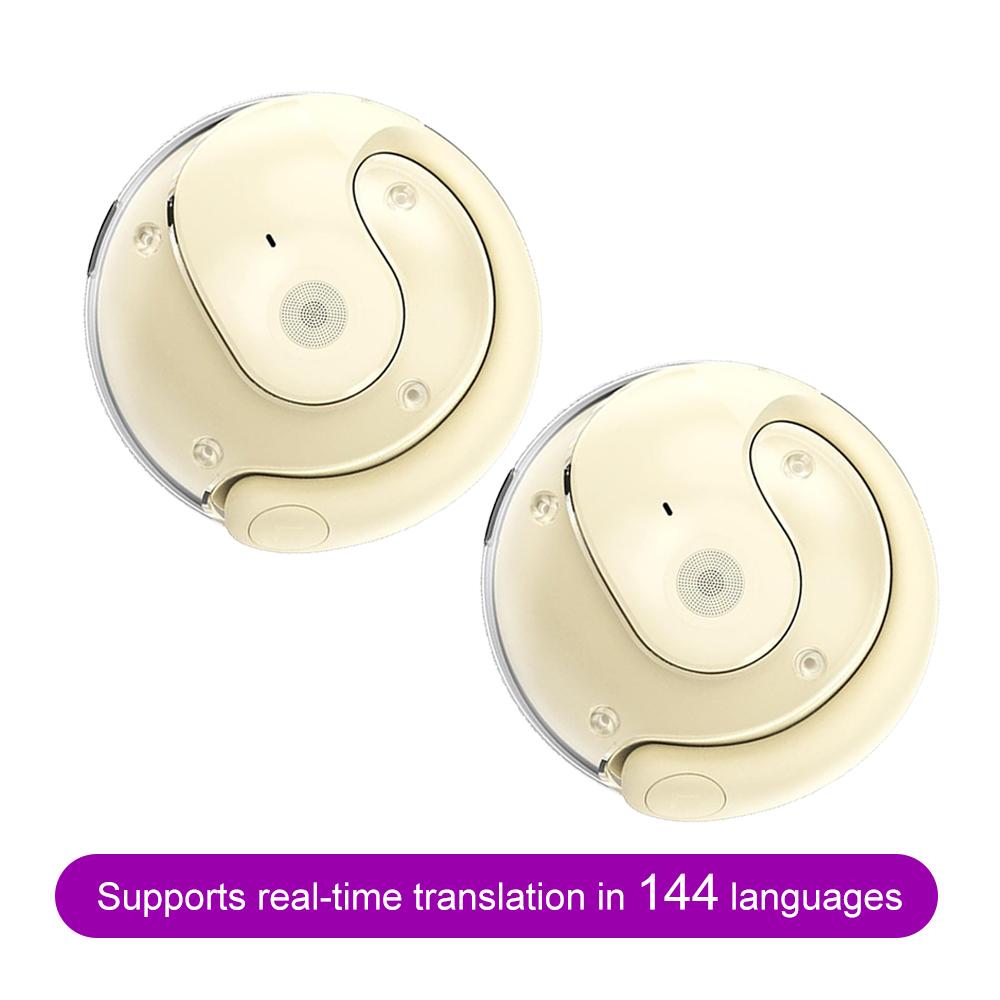 144-Language AI Translator Headphones Bluetooth 5.3 Wireless IPX7 Waterproof Real-Time Two-Way Translation for Global Business