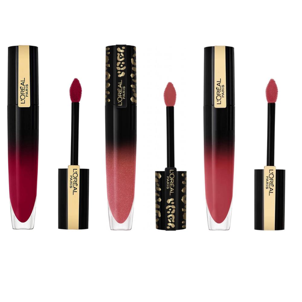 L'Oréal Paris Szminka w płynie Signature Lacquered Liquid Lipstick, zestaw 3 sztuk - 314 Be Successful/ 302 Be Outstanding/ 303 Be Independent - 