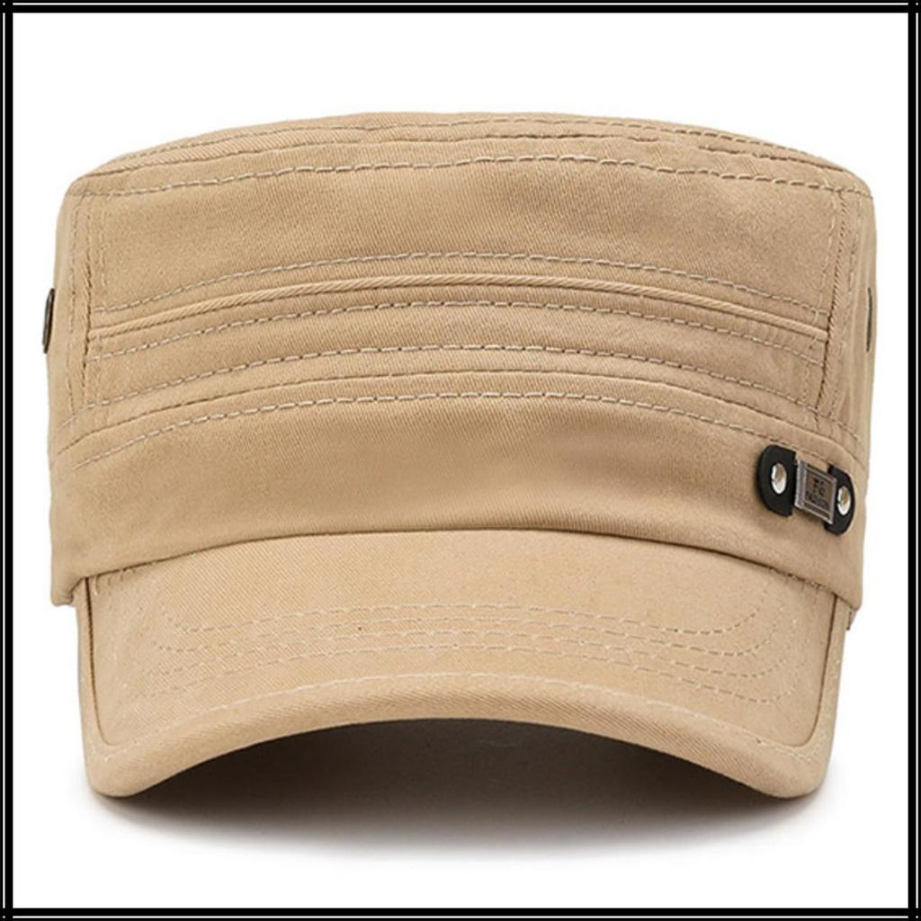 Military Flat CZA394 [White Fang] Hat, Cap, Hat, Casual, Outdoor, Simple, Men's, (Green)