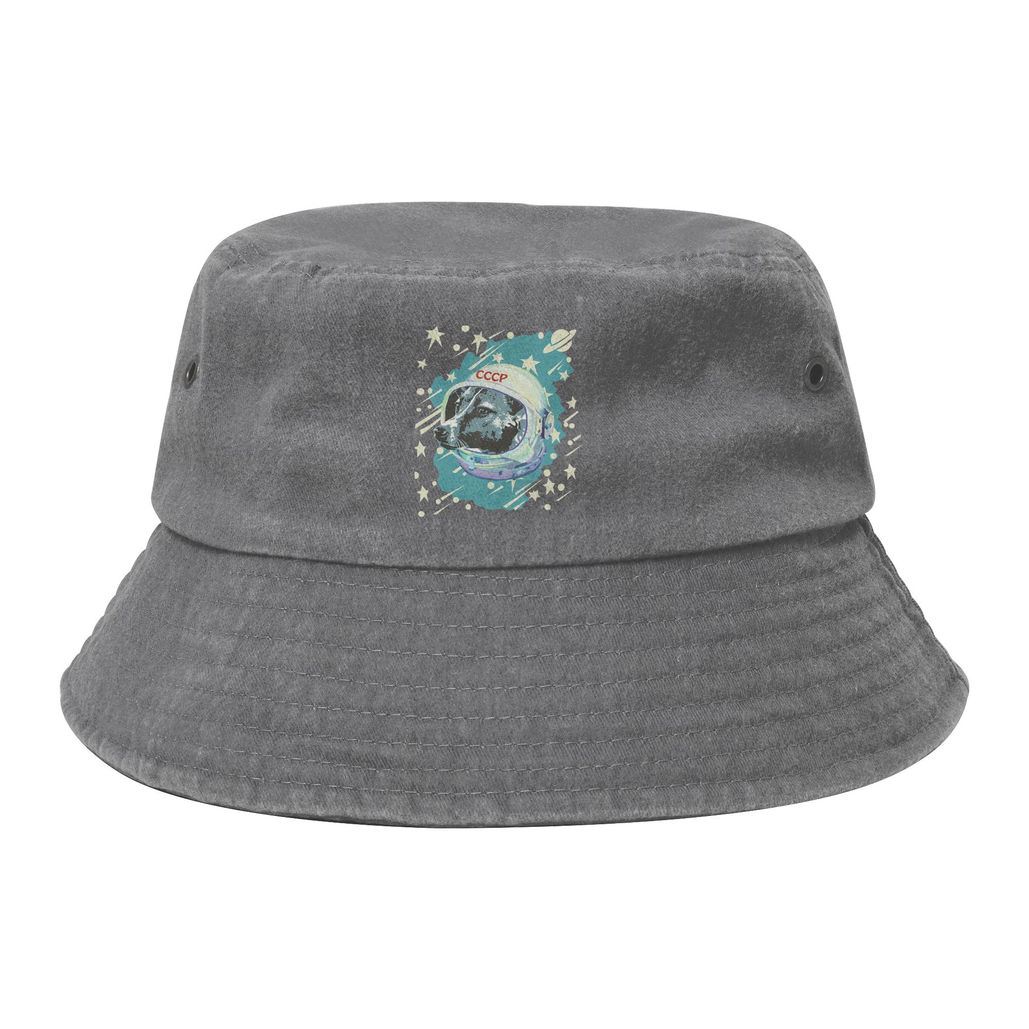 Girl Bucket Hat Laika Dog Sputnik Space Dog Space Travel USSR CCCP Summer Hatwear Vacation Fishing FisherUnisex Hat Bob Hats One Size