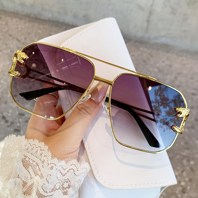 Multilateral Toad Glasses Male And Female Sunscreen Sunglasses Personalized Leopard Head Decorative Sunglasses