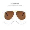 Women's sunglasses, men's and women's fashion large-frame double-beam metal sunglasses