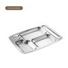 LETGANT 304 Stainless Steel Large 5-Compartment Meal Tray