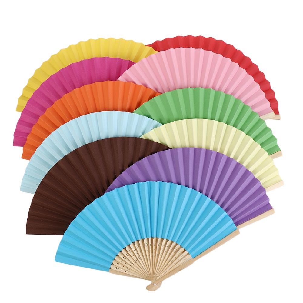 

DecorationTool Bamboo Solid Color Gifts Dance Fan Photo Prop Tool Hand Held Fan Folding Paper Fan светло-синий