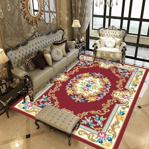 European Style Living Room Carpet Sofa Coffee Table Carpet Large-area Bedroom Bedside Carpet