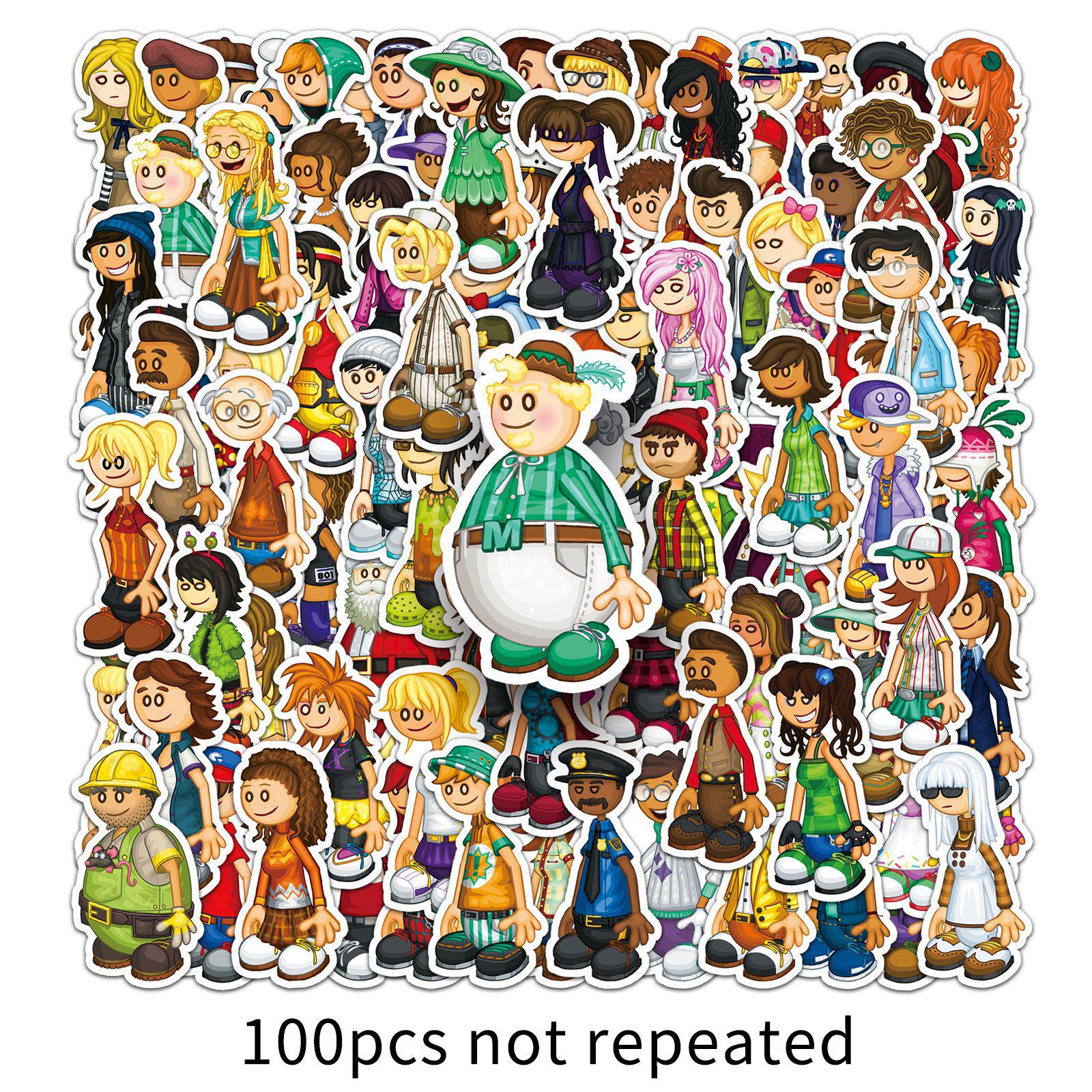 Old Man Burger Shop Stickers: 100 Cartoon Game-Themed DIY Phone & Computer Case Decorations