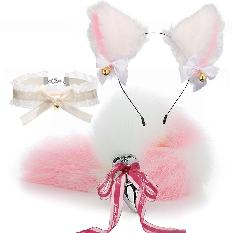 Popular Hot Sell Sex Lesbian Cat Ears Hair Band Nipple Clip Plug Anal Adult fox Cat Tail Anal Butt Plug Sex Toys for Woman