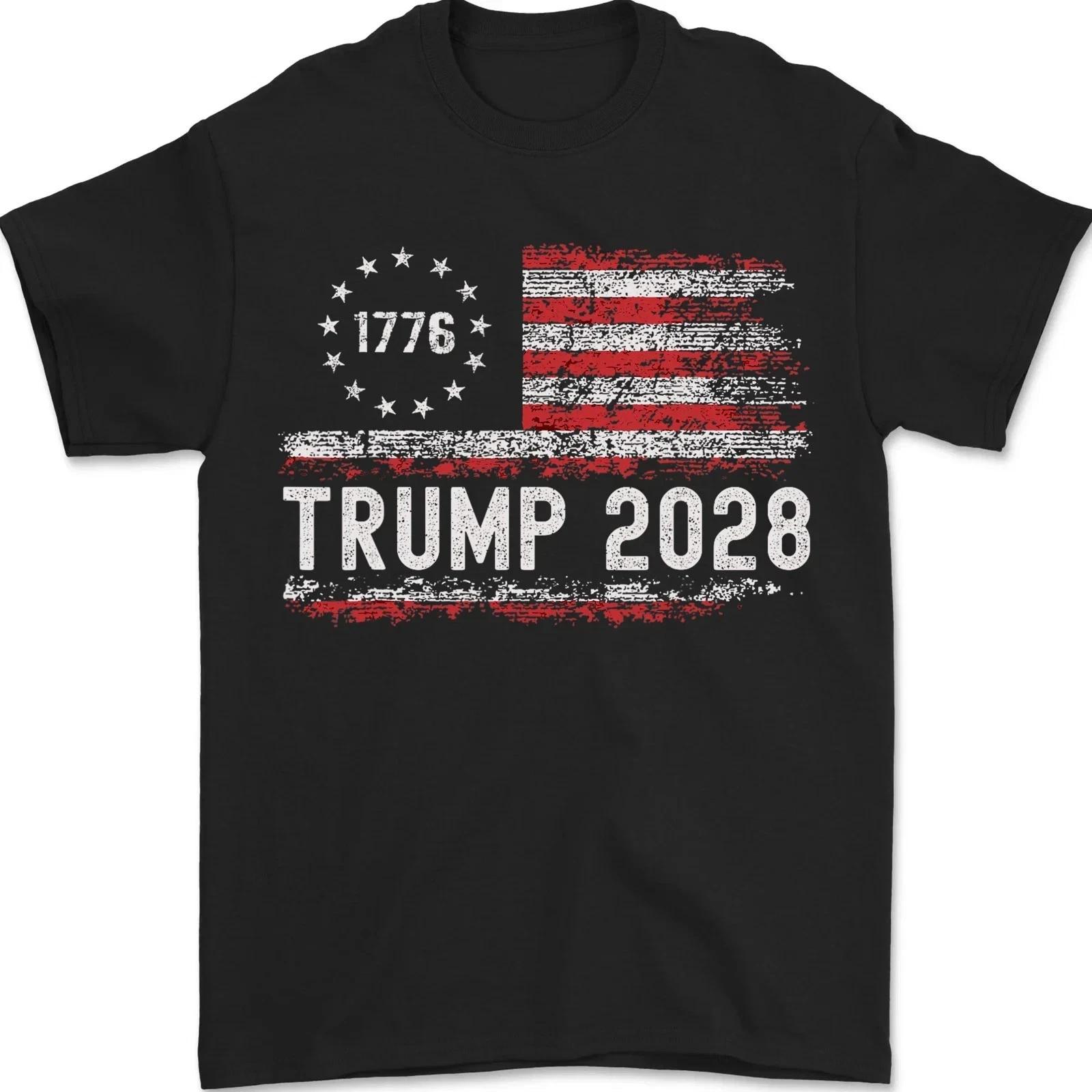 Футболка Трамп 2028 Голосуй за Дональда Трампа Американский Флаг Мужская Женская Унисекс Футболка L