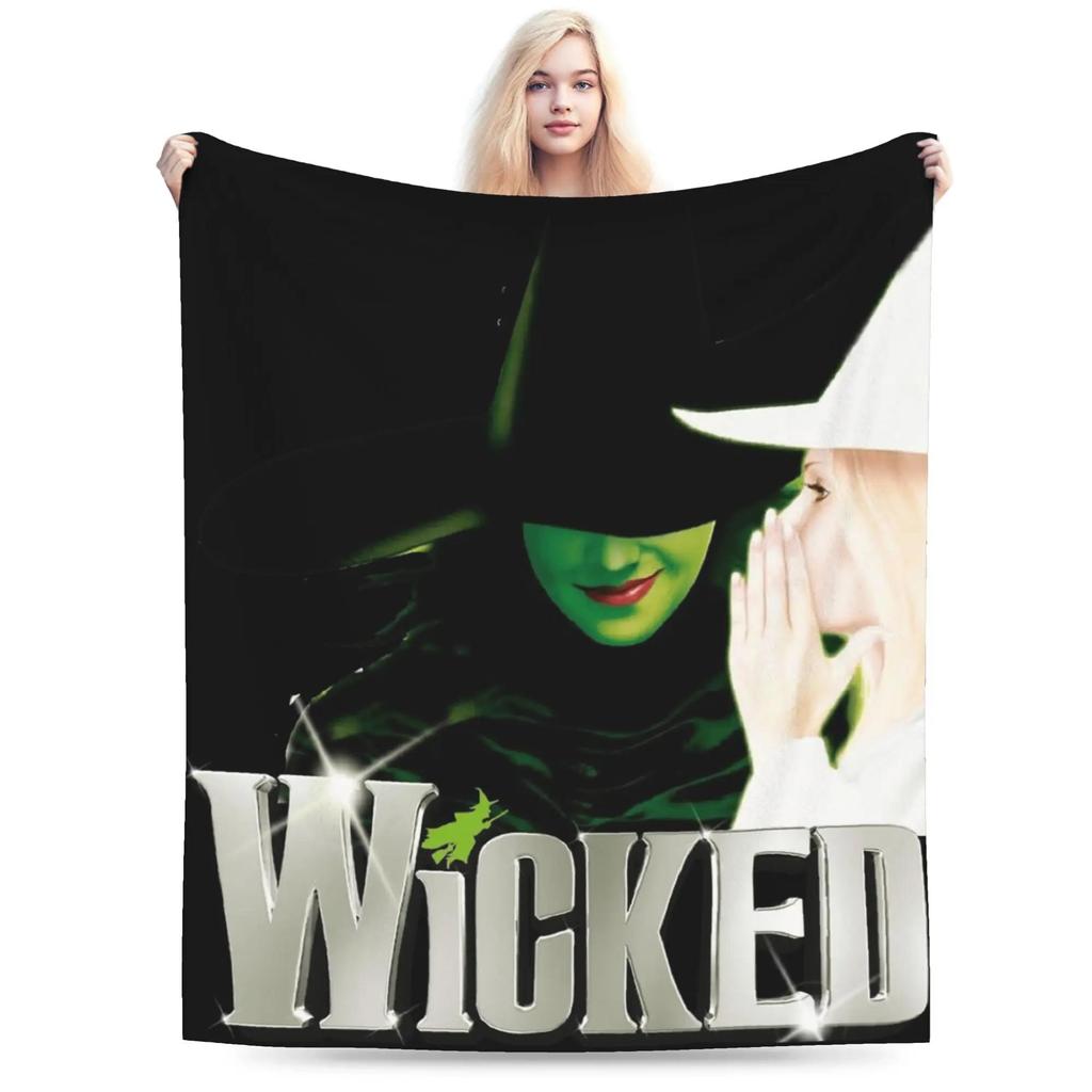 Wicked For Good Blanket Super Soft Plush Throw for Kids and Adults Funny Flannel Bedspread for Couch Bed Cover