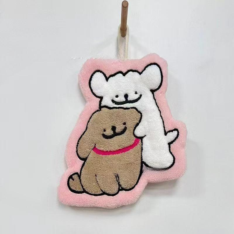 New Style Cartoon Dog-shaped Cute Hanging Hand Towel with Thick Absorbent Fabric. Suitable for Use As A Bathroom Hand Towel, Kitchen Rag.