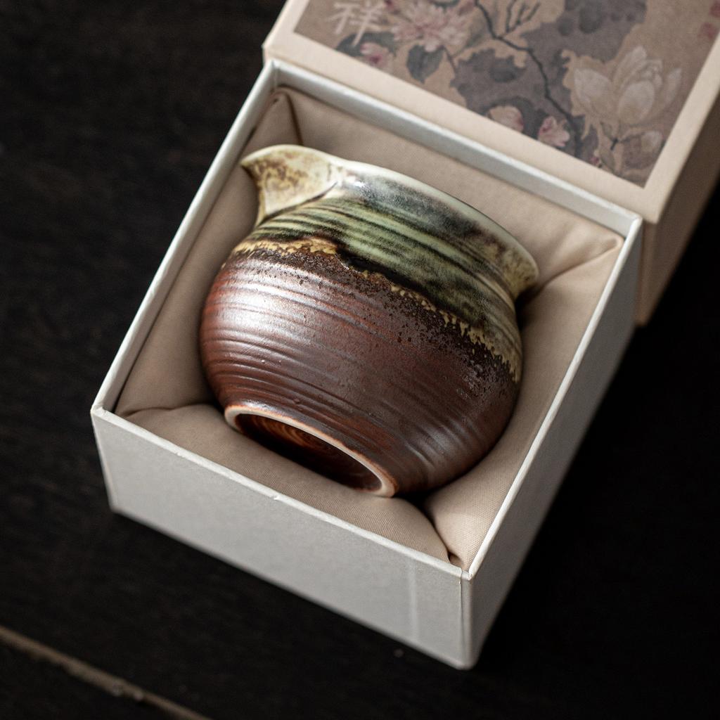 Wood-fired Glazed Fairness Cup, Ceramic Tea Divider, Vintage Kiln-transformed Tea Sea, Household Tea Set Accessories, High-end Chinese Tea Divider