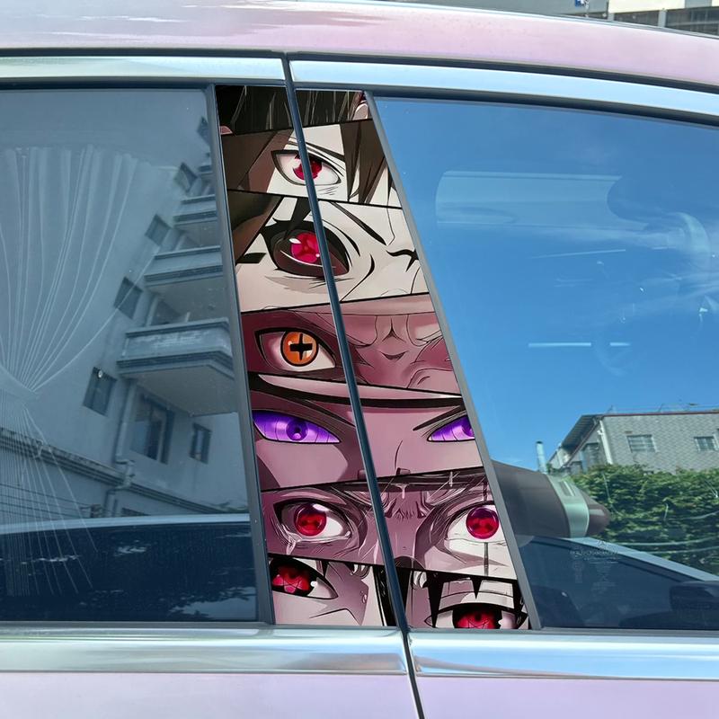 Anime Cool Eyes Car Stickers Auto B Pillar Waterproof Decor Cover Scratches Car Doors Pillar Decals