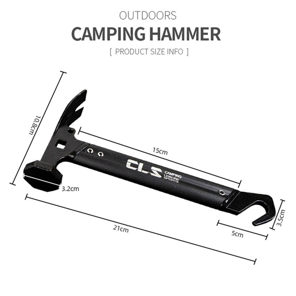 Multifunctional Aluminum Zinc Zinc Alloy Tent Hammer Tent Accessories Grond Nail Hammer Camping Peg Hammer