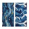 Ocean Element Beach Towel 2 In 1 Convertible Pool Mat Drawstring Bag Foldable Pool Towels Microfiber Fabric Beach Towel