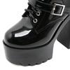 Gdgydh High Heels Boots DJ Stage Performance Chunky Heel Ankle Boots with Chains & Buckles Nightclub Party Shoes for Women