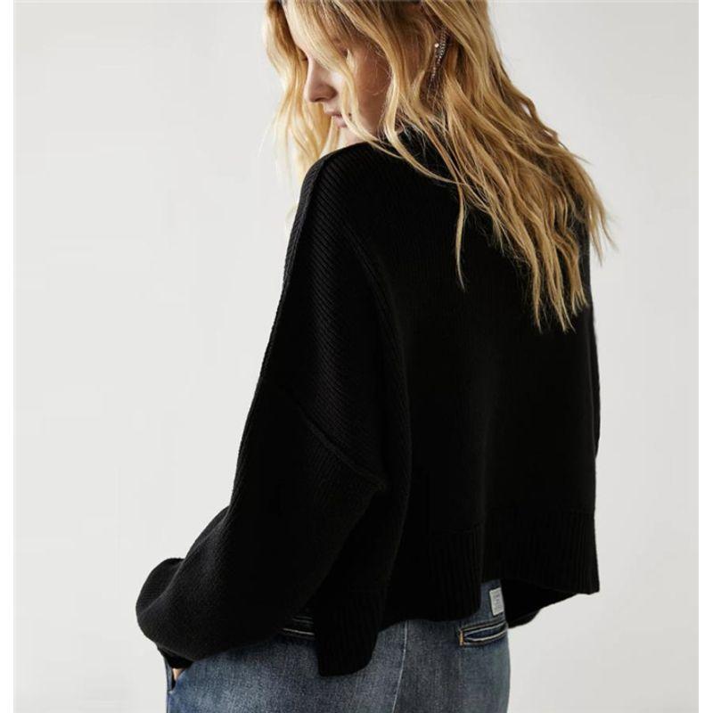 

Fashion Fashion round Neck Pullover Loose Knit Sweater Women Knit Sweater Pullover Women Black XL