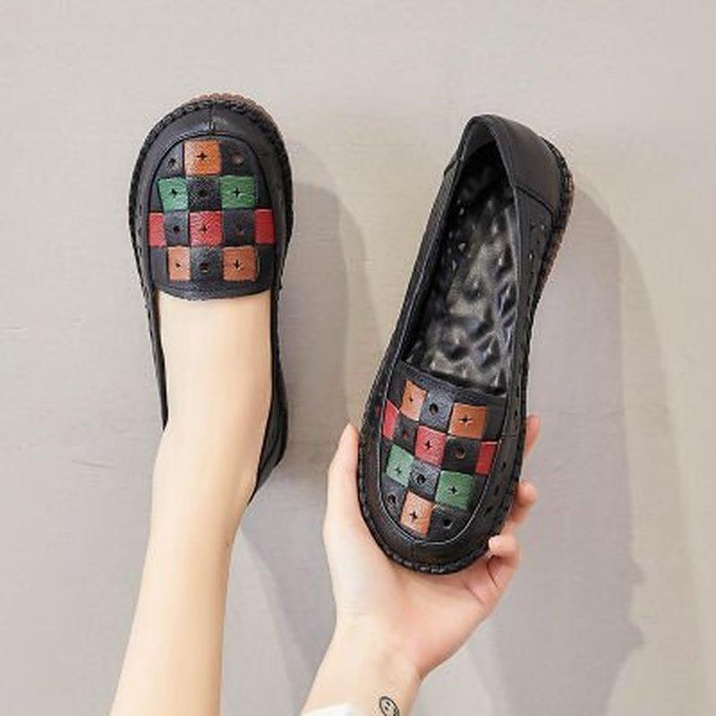 

2024 женская модная женская обувь с круглым носком, мягкая удобная весенняя обувь на плоской подошве, женская повседневная легкая летняя обувь 41 чёрный