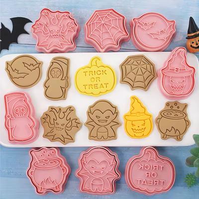 8Pcs/set Halloween Cookie Cutters Pumpkin Ghost Witch Biscuit Mold Cookie Stamps Baking Mold DIY Kitchen Baking Tools
