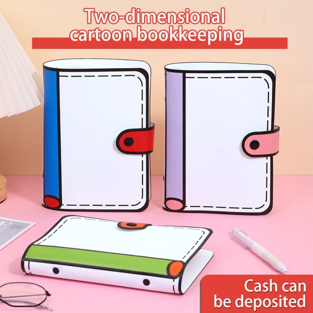 A6 Accounting Book 100Sheets Loose Leaf Notebook Multi-function PU Leather Notebook  Stationery