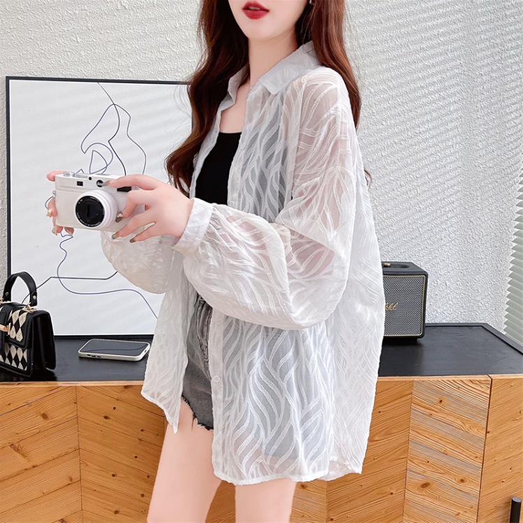 Women's Chiffon Sun Protection Cardigan - Lightweight, Long-Sleeved Beach Outerwear