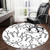 1pc Bunny Pattern Coloring Page Round Carpet, Made of Polyester,Perfect for Decorating Office Chairs, Living Rooms, A Vibrant Decorative Rug