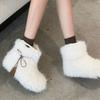 Women's Large Size Soft Sole Winter Warm Fur One Snow Boots Padded Lined Ankle Boots Anti-slip Hiking Casual Sports Cotton Boots Plush Cotton Shoes