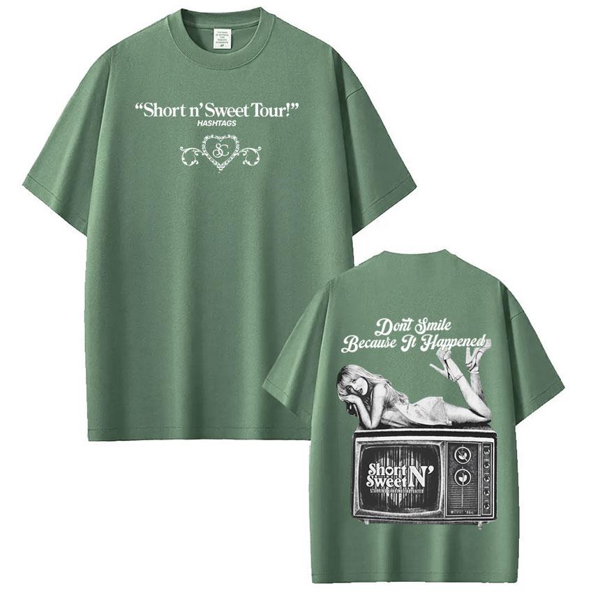 Sabrina Carpenter Short and Sweet Tour Graphic Tees Men Women Pop Music Vintage Fan Gift Tshirts Cotton Casual Fashion Tshirts
