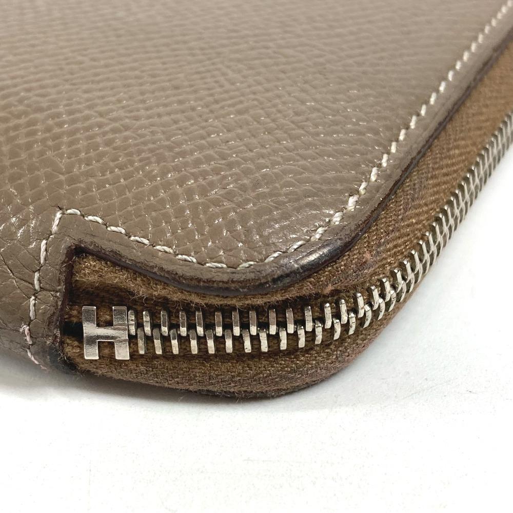 HERMES Azap Long Silk-In Wallet Zip Around Long Wallet Epsom Etoupe gray