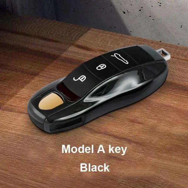 AABKV1 Solid Color ABS Car Key Case Cover Accessories For Porsche Panamera 2017 Cayenne 2018 2019 911 2020 2021 2022 2023 2024 Taycan