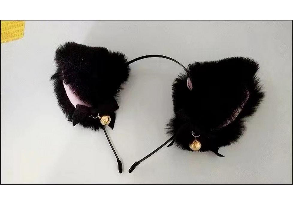Halloween Cat Ears & Bell Headband, Fox Headband, Maid Bow Hair Clip, Skull Bangs Headwear