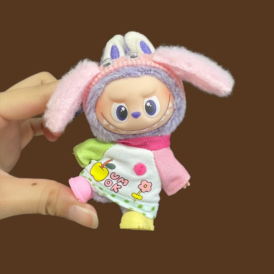 For Labubu 4.0 Mini Baby Clothes New Model for 10cm Doll For The Monsters Pin for Love Doll Outfit Accessories Labubu V4