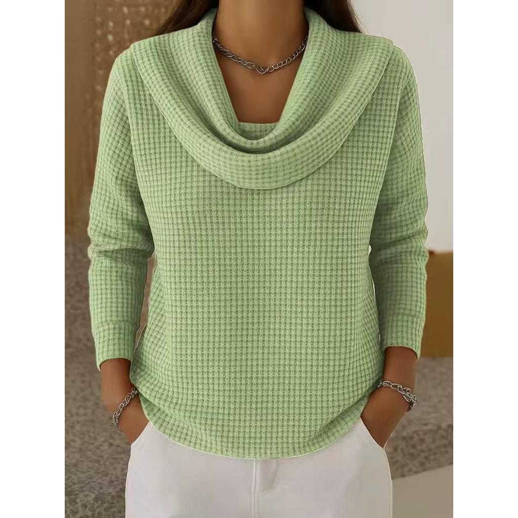 Solid Color Casual Loose T-shirts For Woman Vintage Women's Oversized T-shirt Long Sleeve Tees Fashion Female Tops
