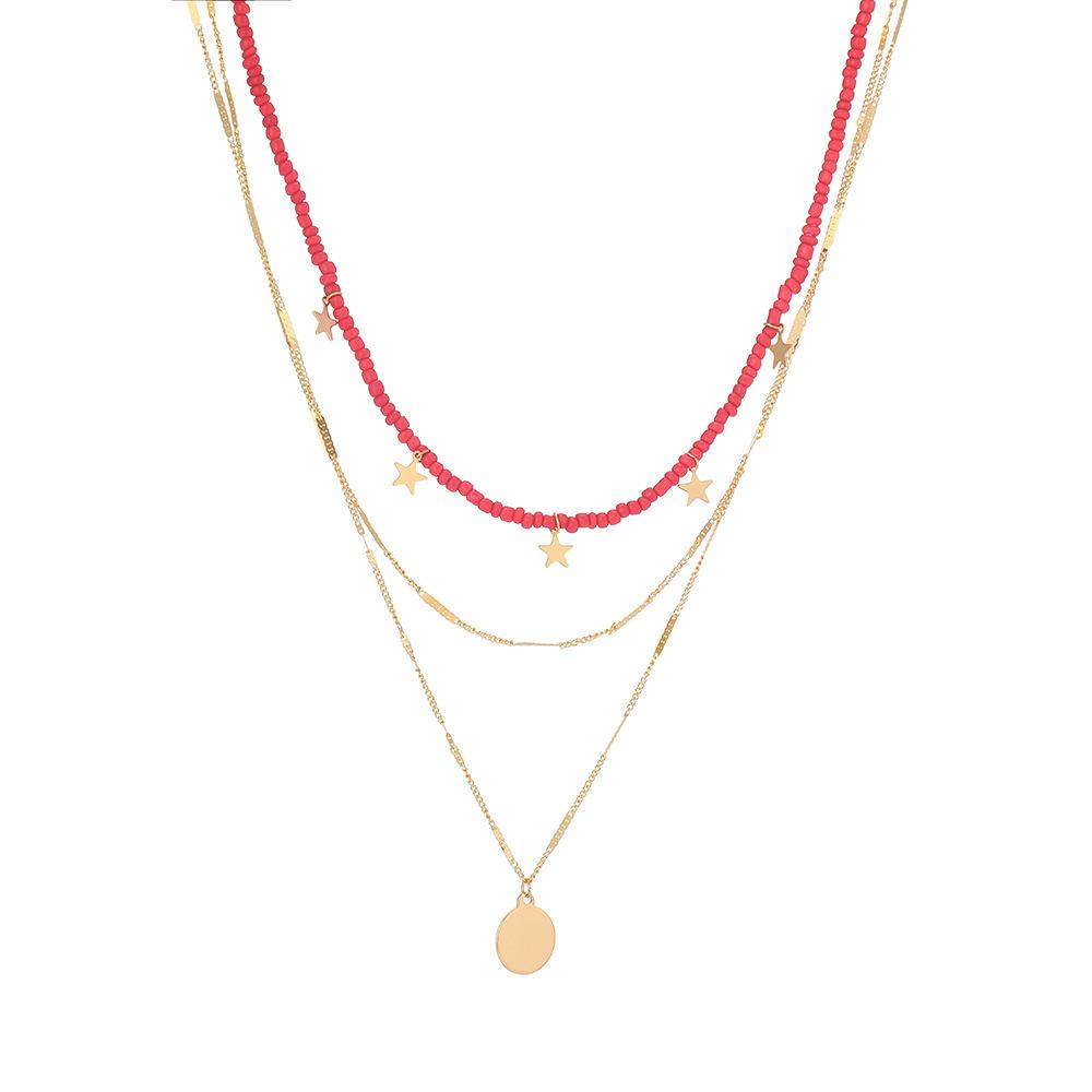 

Chic Star Modern Pendant Necklace Made From Alloy With Stunning Color Variations рожевий