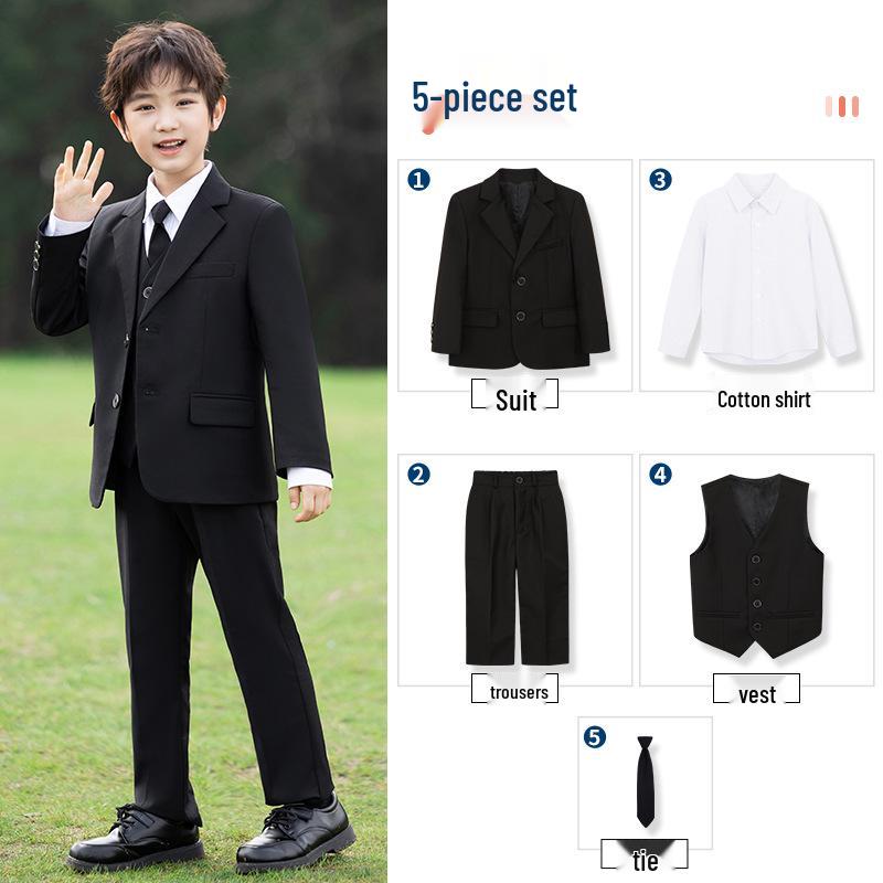 Academy Style School Uniform Set for Boys and Girls - Black Suit Graduation Attire