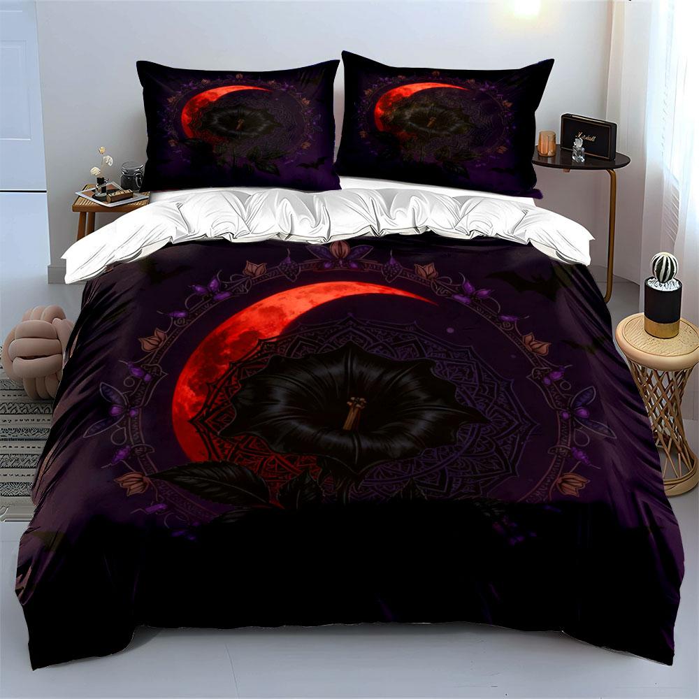 Gothic Night Decor Set Soft Comfortable Duvet Cover Bedding Set Included 1*Duvet Cover & 2*Pillowcases, Gift