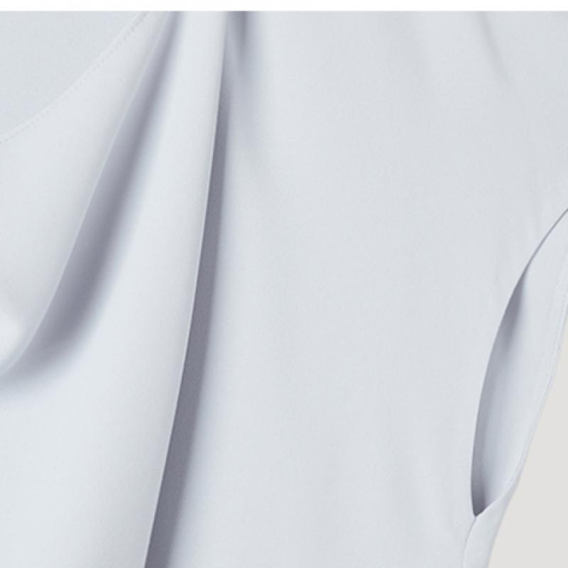 [Ea S miSS] Bluză fără mâneci cu mâneci drapate Swwblp22110 Lg