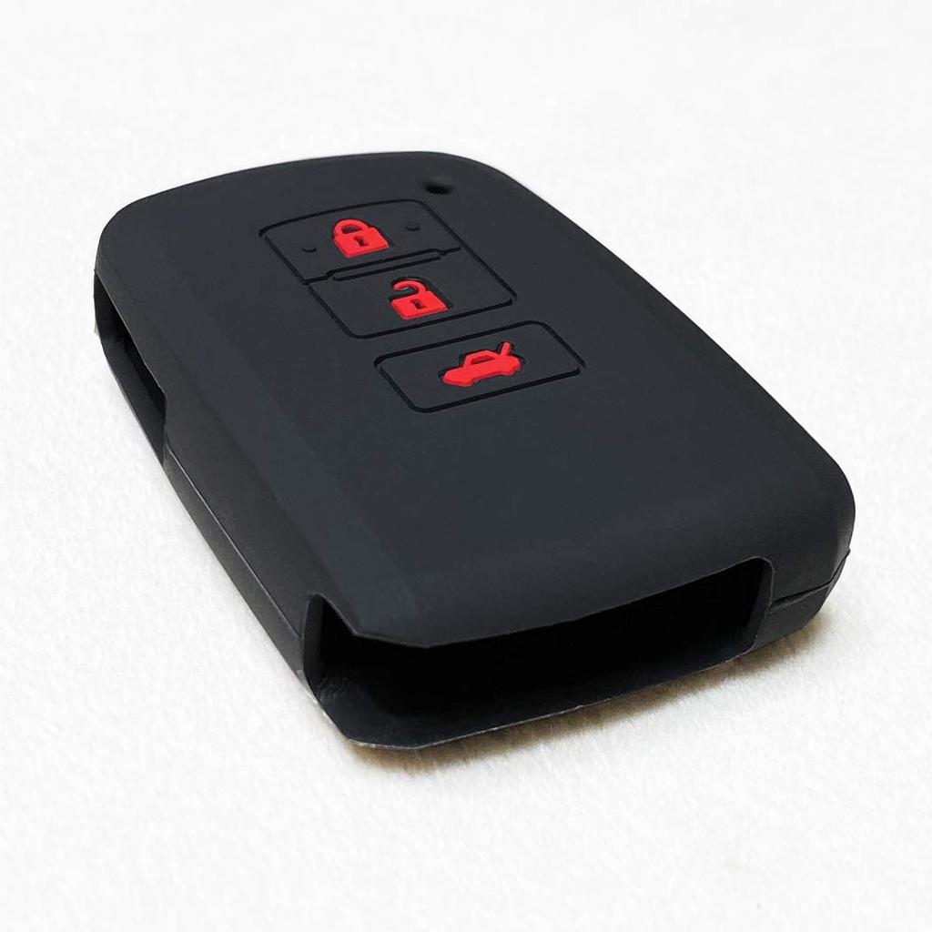 [IKT] Silicone Cover for Toyota Cars Smart Key 3 Buttons Black Red / Harrier