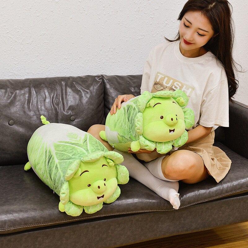 1pc 40 /55cm Cute Vegetable Pig Plush Toys Creative Animal Pig Plush Pillow Stuffed Chinese Cabbage Pig Dolls For Girls Baby