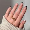Hochwertige tragbare künstliche Nägel im Mandel-Nude-French-Stil – mittellange und lange Nagelspitzen