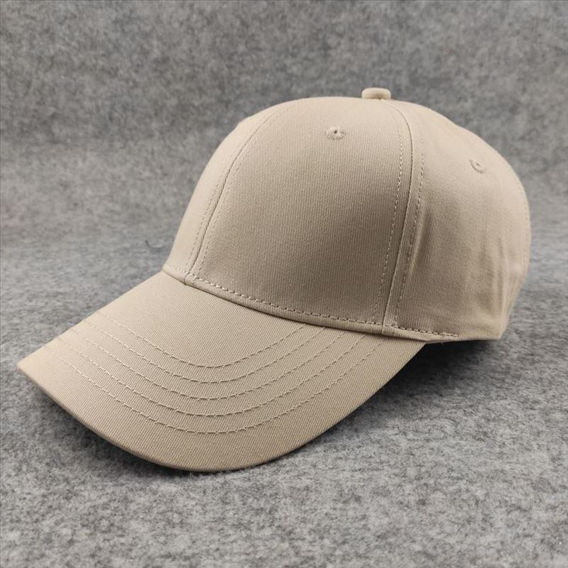 Wide Brim Hard Top Pure Color Baseball Cap Large Head Circumference Men's Hat Casualcasual Plus Size Peaked Cap