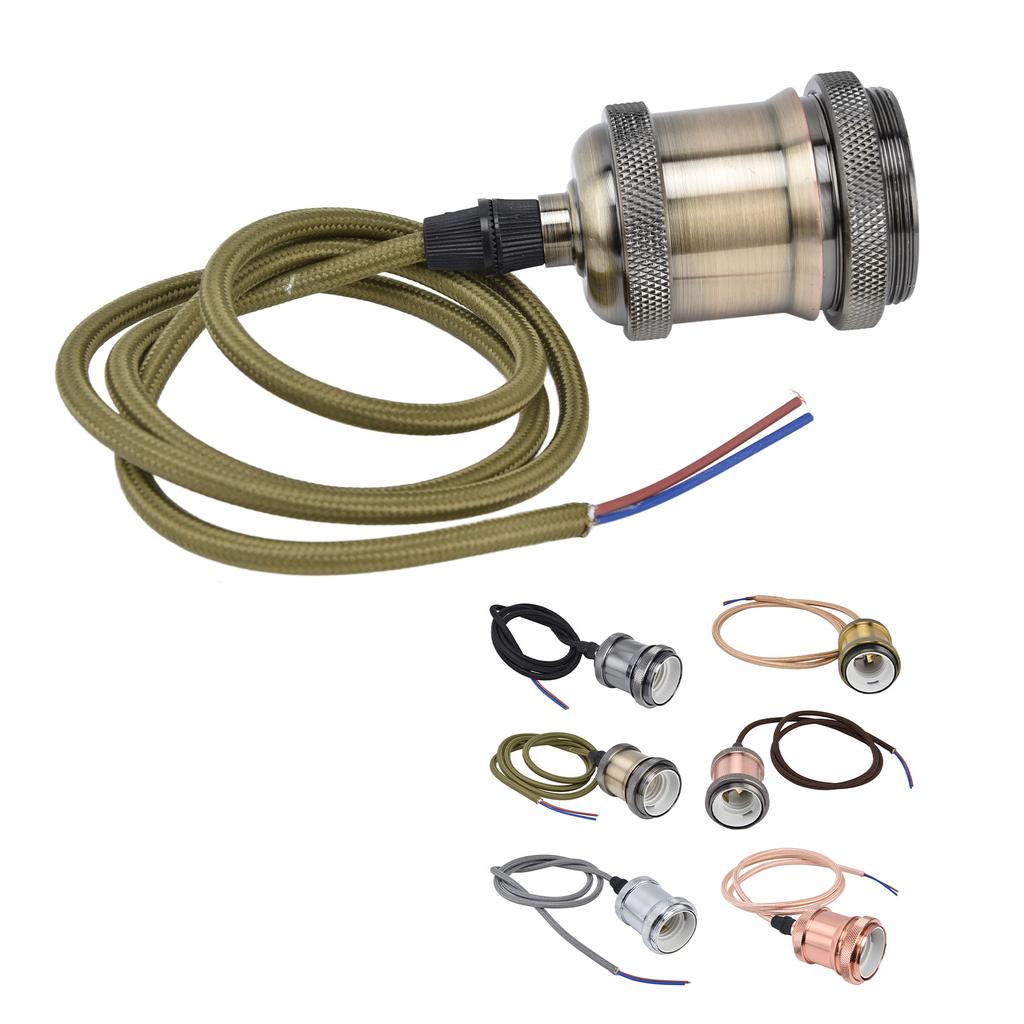 EU Plug 100‑240V E27 Exquisite Pendant Light Lampholder 1m Braid Rope Lamp Holder Vintage with Cord for