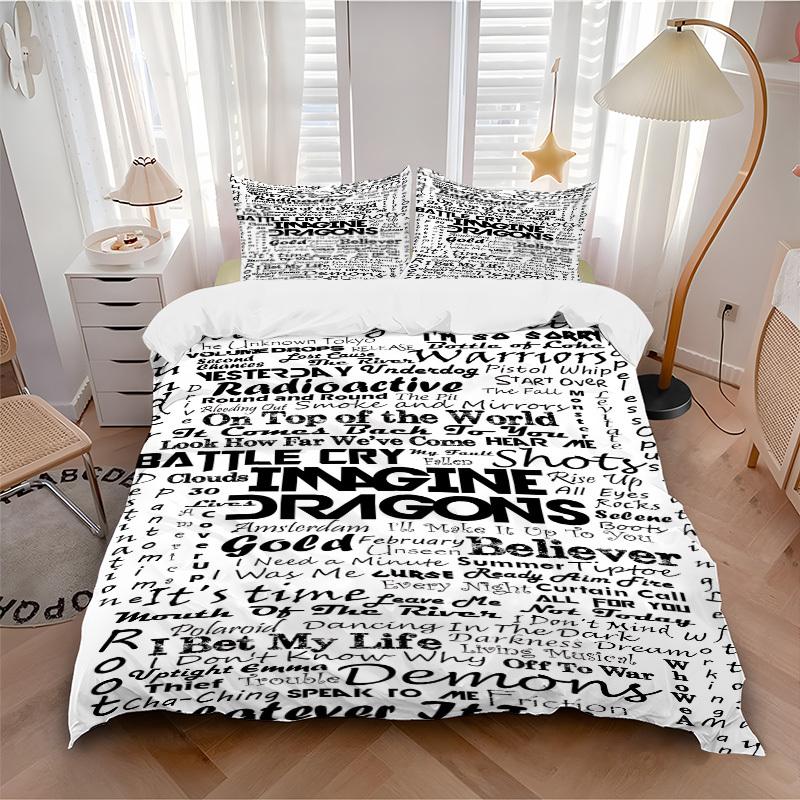3pcs Imagine Dragons Cover Set, 1 Cover + 2 Pillowcases (No Insert), Bedding for All Seasons, Bedding,Bedroom Decor yy250922025