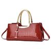 Red Patent Leather Crocodile Pattern Women's Wedding Crossbody Handbag