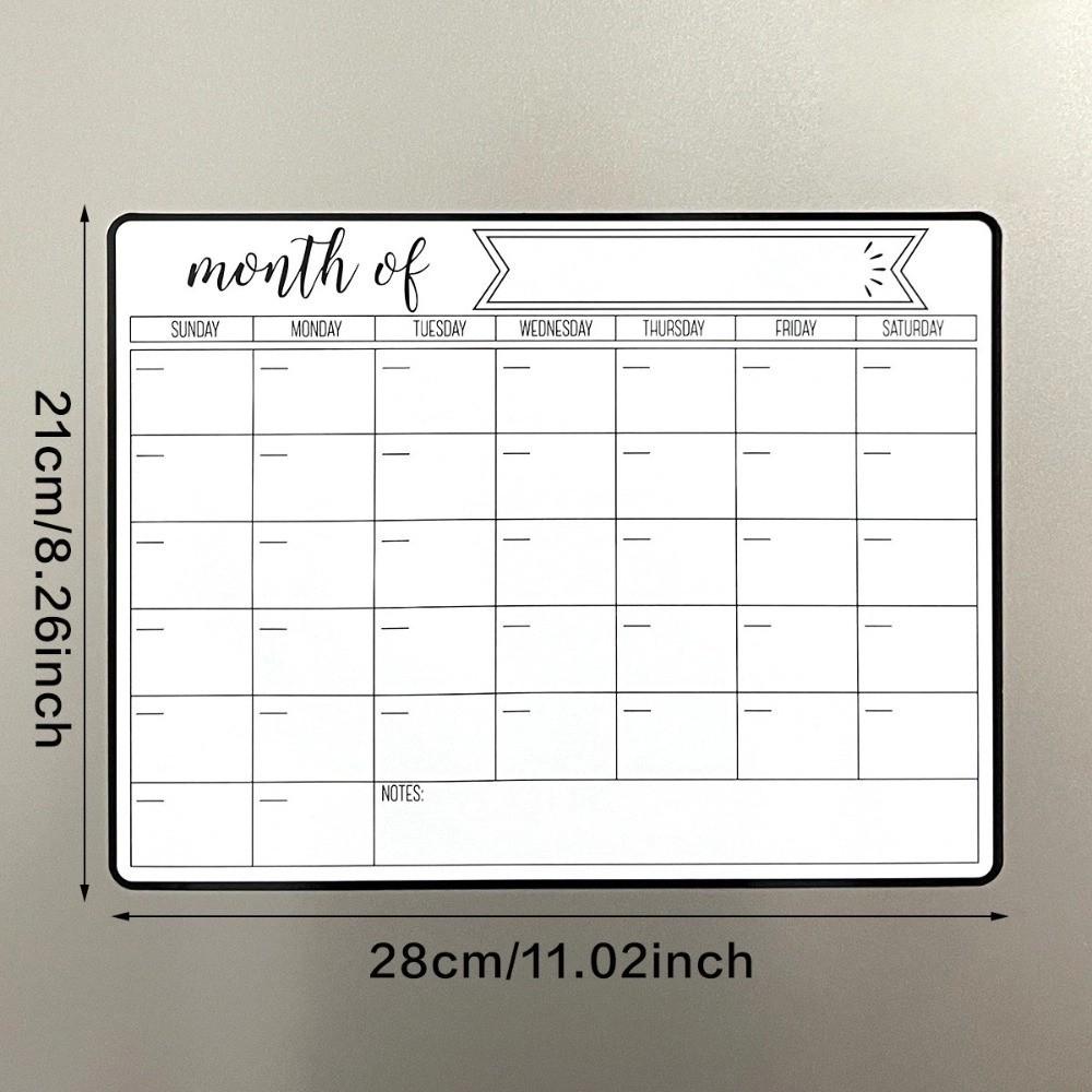 Planificador Mensual Magnético Tablero de Programación Fácil de Limpiar Calendario Portátil de Pizarra Blanca Uso en Cocina